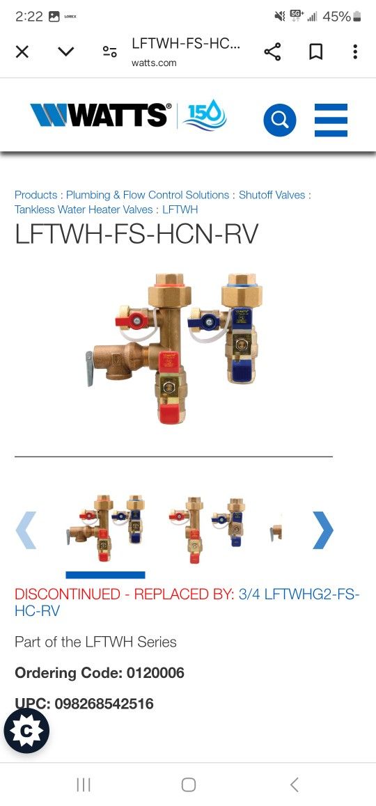 Watts Tankless Water Heater Servive Valves
