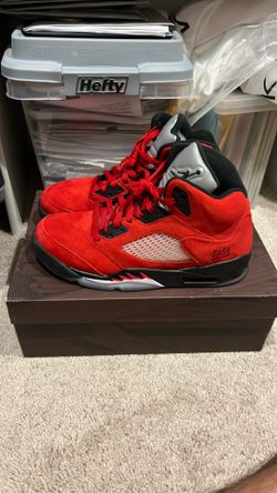 Jordan 5 red sz 9.5 lace lock included - $120