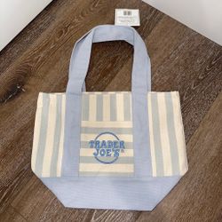 Blue stripped trader joe’s bag