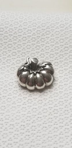 Sterling Silver Pumpkin Pin/ Pendant
