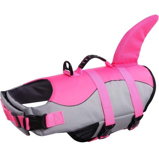 Queenmore Dog Life Jacket Ripstop Shark Dog Safety Vest Adjustable #629