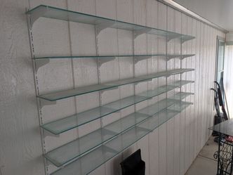 Wall Mounted Glass Shelving