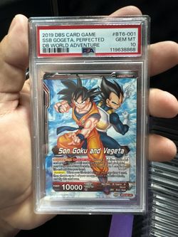 2019 DBS CARD GAME SSB GOGETA, PERFECTED PSA 10