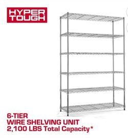 Hyper Tough 6-Tier Wire Shelving Unit, Chrome, Heavy-Duty Storage
