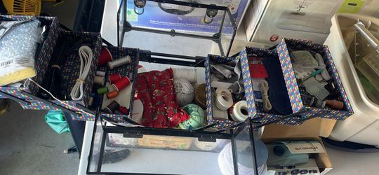 Sewing Organizer Case with Supplies