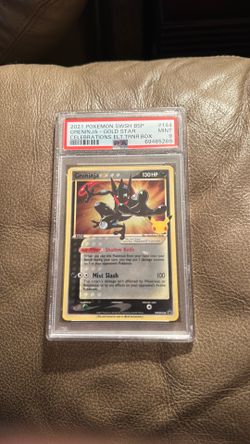 PSA 9 Greninja Gold Star from the Celebrations Elite Trainer Box promo set