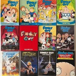 Lot of 12 Family Guy: Volume 1-7, 9-10 plus 3 Movies