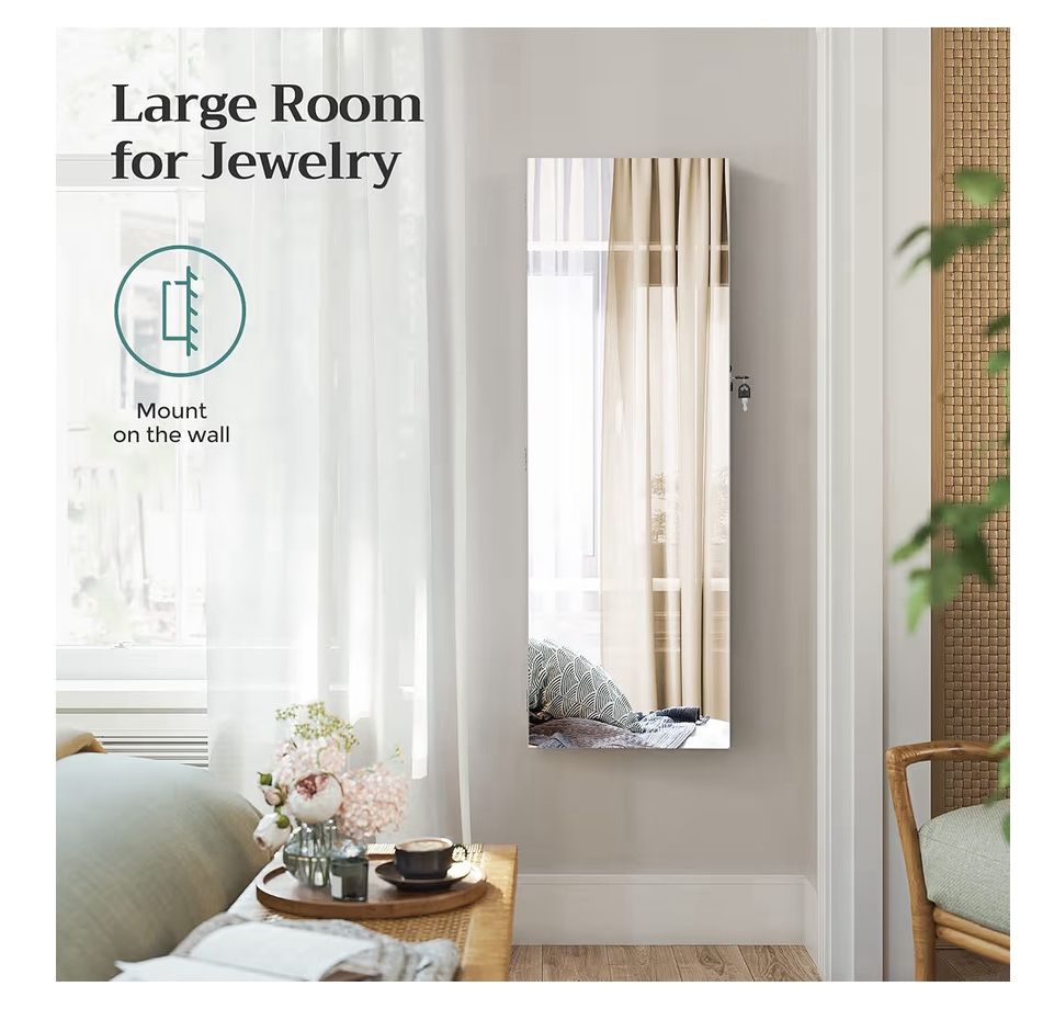 Jewelry Cabinet Armoire with Mirror