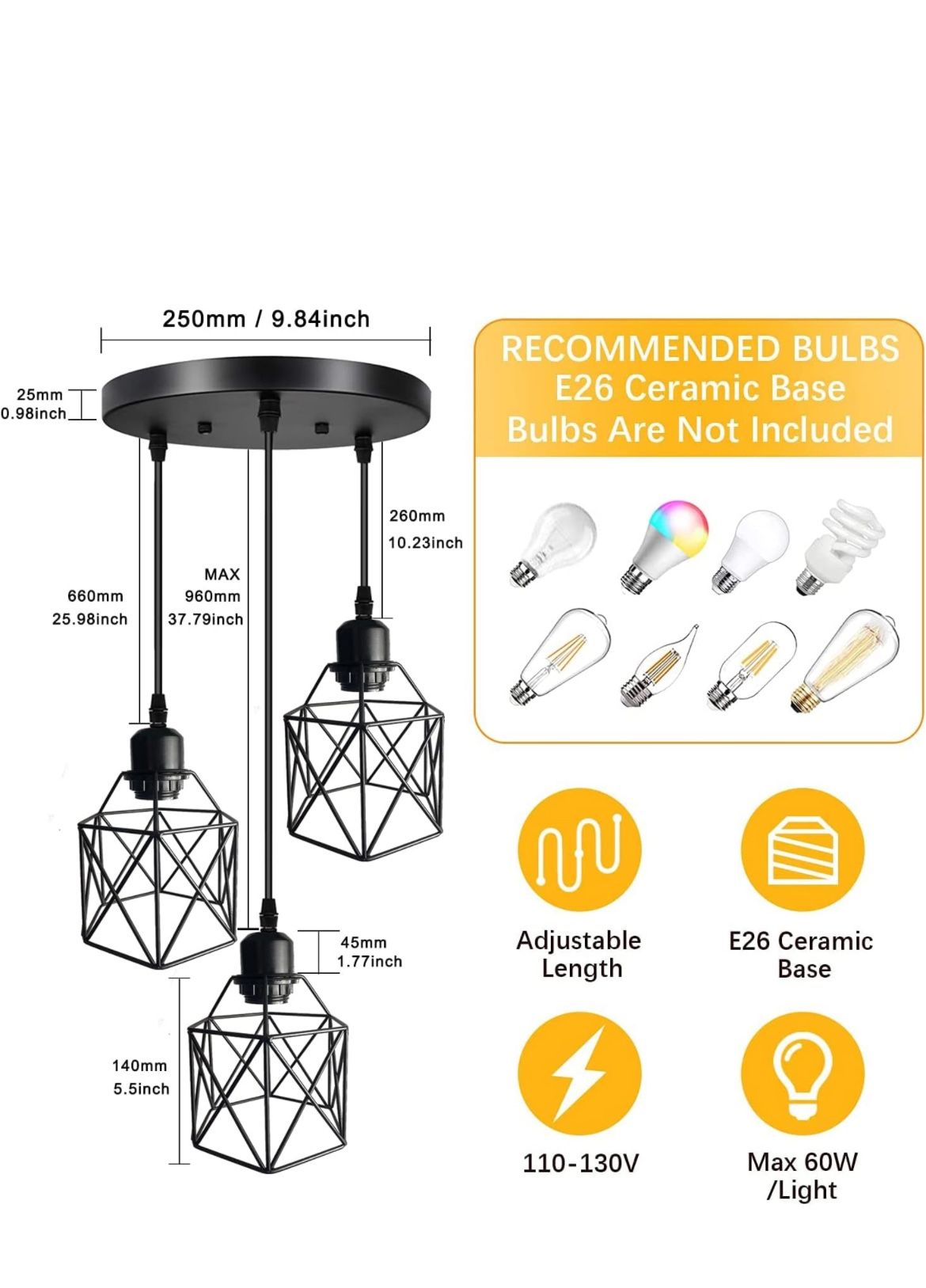 New 3 Lights Hanging Pendant.