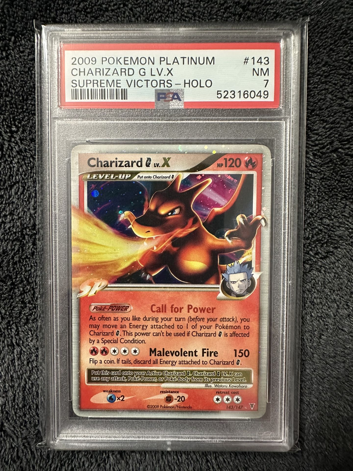 Charizard G LV. X , Supreme Victors (w/Swirl) PSA 7