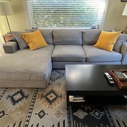 West Elm 2 Piece Sectional Chaise Sofa Couch