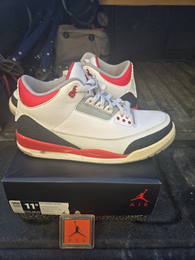 White Fire Red Retro 3 Jordans