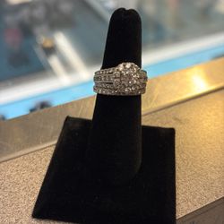 Two Piece White Gold Wedding 14 Karat