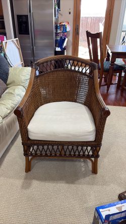 Vintage Boho Chic Rattan Armchair