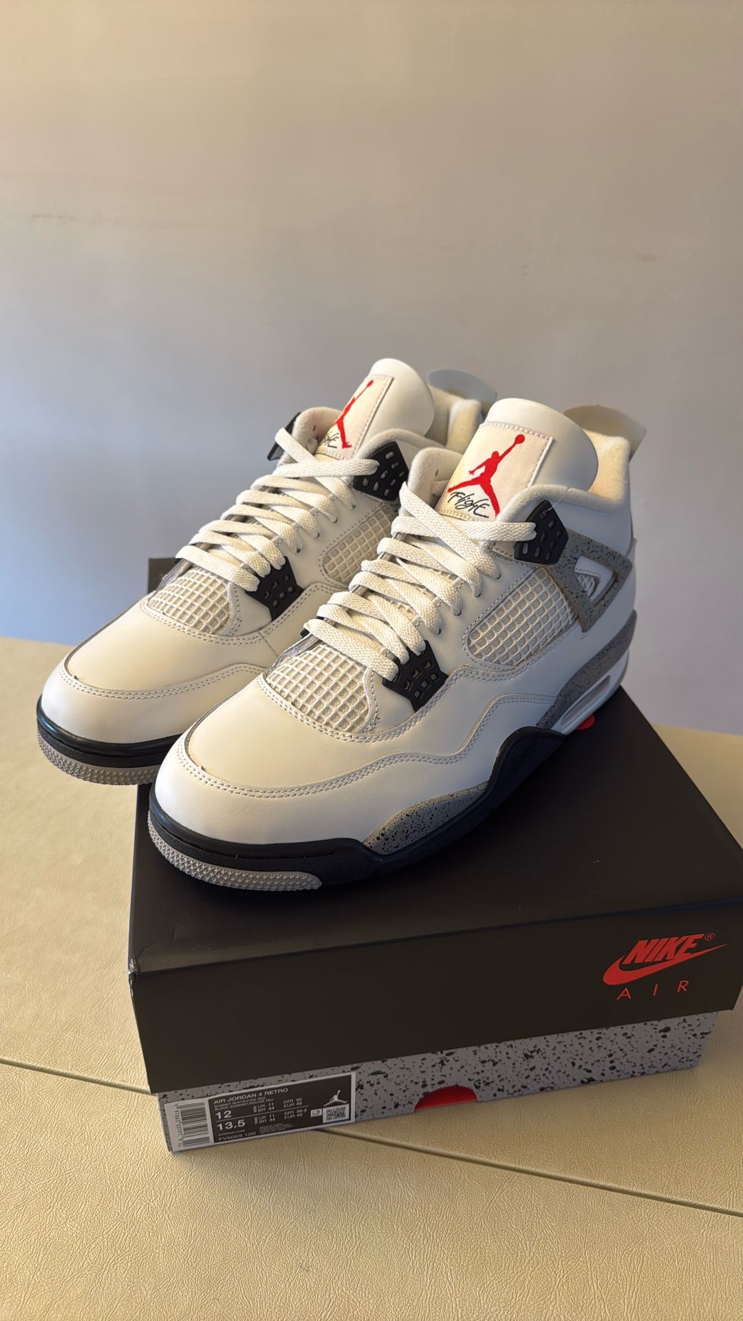 Jordan 4 White Cement Size 12