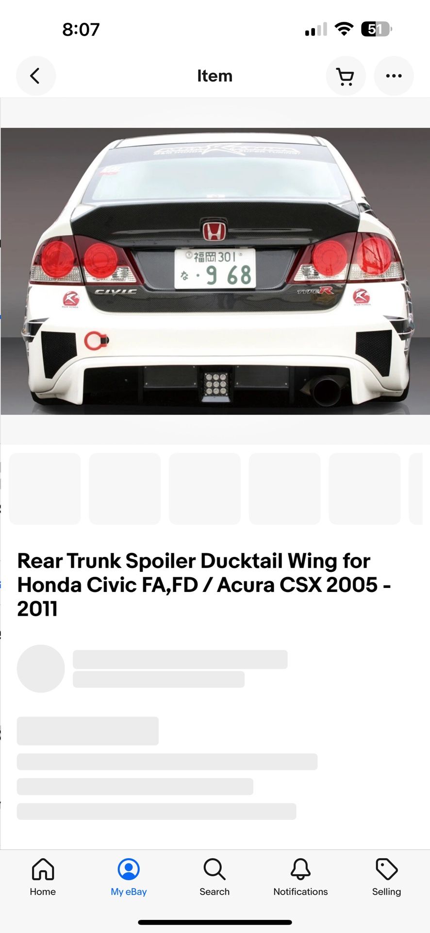 Honda Duckbill Wing