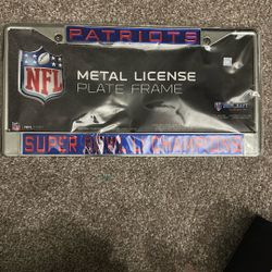 Metal License Plate Frame, Patriots Super Bowl Champions