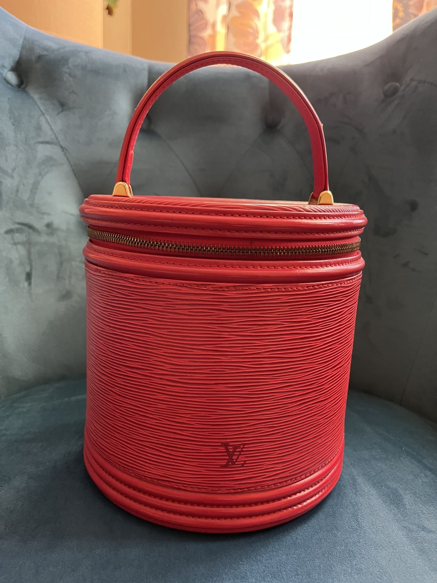 Authentic Vintage Louis Vuitton  Red Cannes Epi Leather Bag