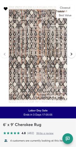 6x9’ Cherokee Print Rug