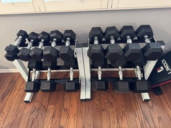 Dumbbell Set, Racks & Bench