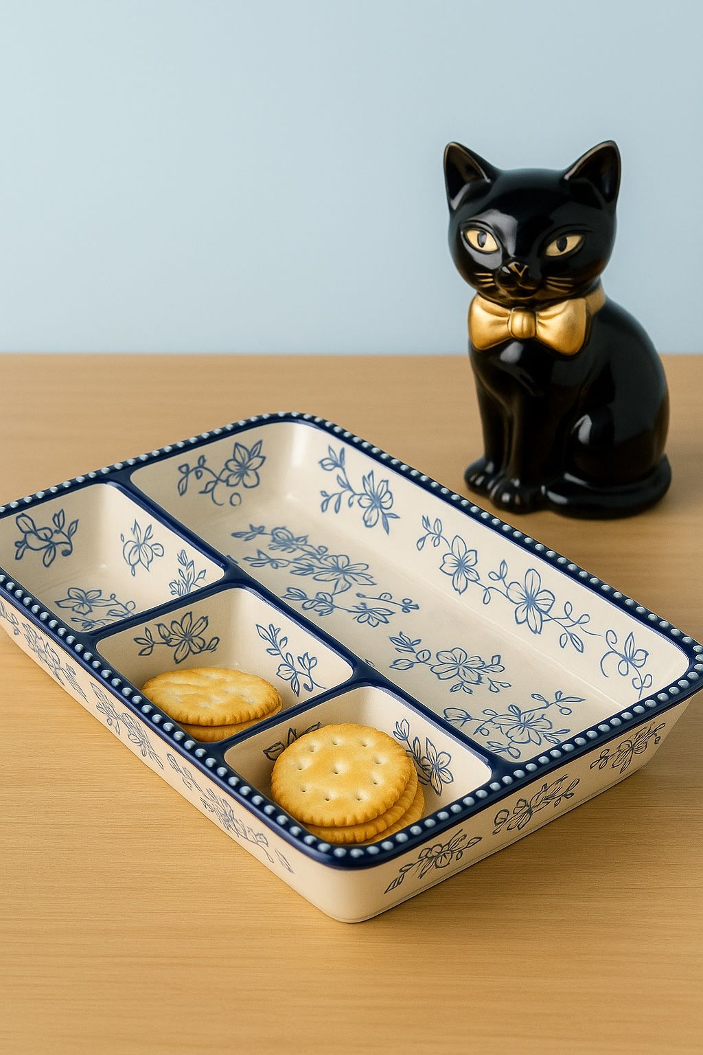 Temp-tations By Tara China 2010s 2 Floral Lace Divided Serving Trays, 12x8”