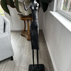 Metal Statue Of Flutist 