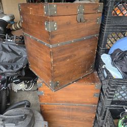2 Wooden Chests Boxes