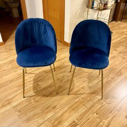 Velvet Blue Chairs
