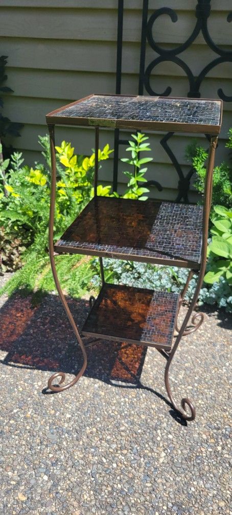 Colorful Glass & Metal Mosaic Stand