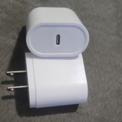 2 White USB TYPE C Wall Chargers. Comes With A Free TYPE C Cable
