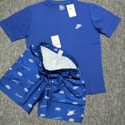 ROYAL BLUE NIKE SHORT SETS. $55