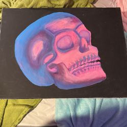 Handmade multicolor Skull painting