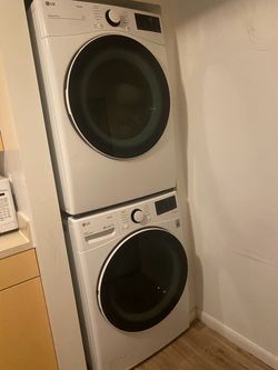 LG ThinQ Stacked Washer and Dryer Set