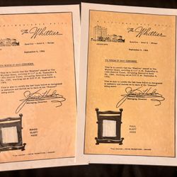 Beatles Memorabilia Ringo & Paul Whittier Sheets