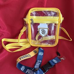 San Diego Padres Clear Crossbody Bag With Matching Lanyard 7x7