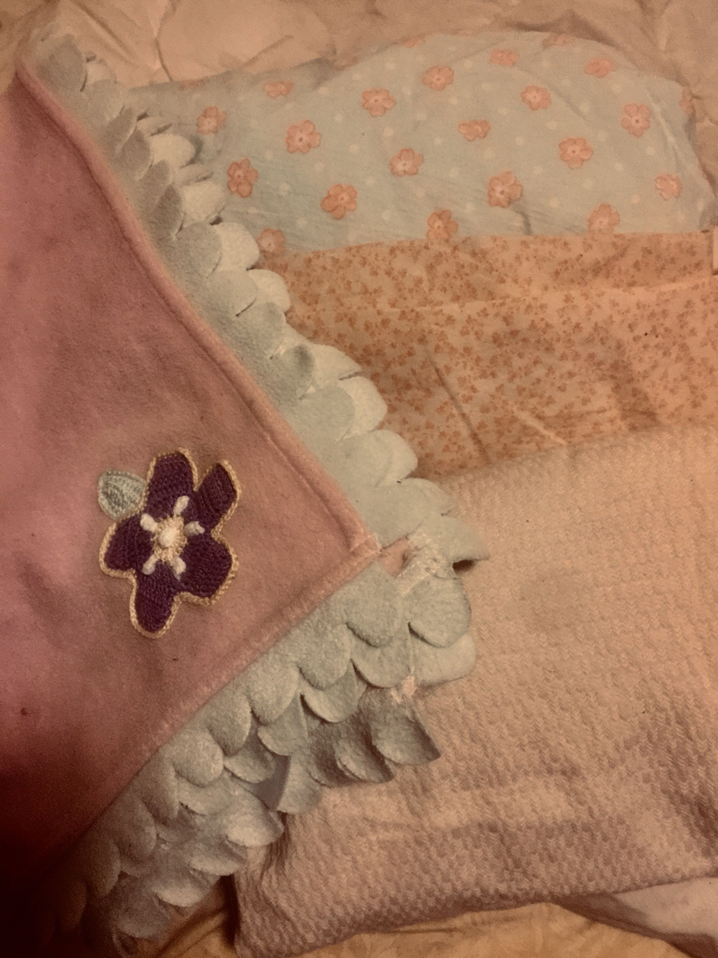 Crib Sheets And Handmade Blanket Pink Tones