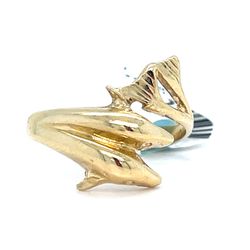 14Kt Yellow Gold Dolphins Ring 3.00g Size 6.5 I-1740