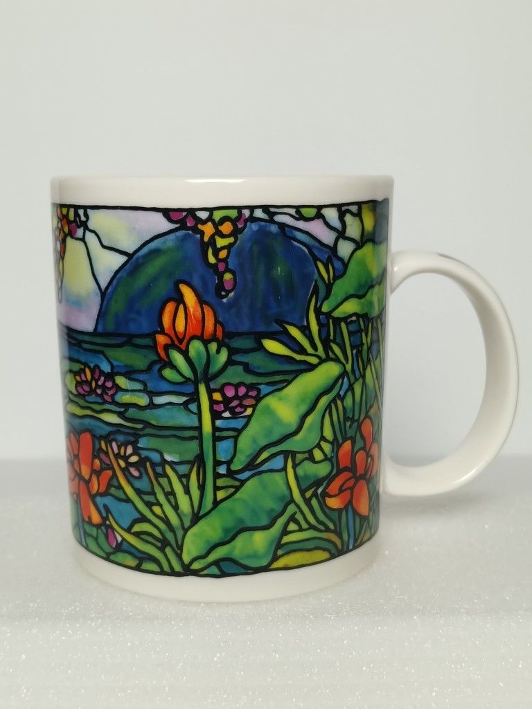 Tiffany Inspired Stained Glass Floral Mug 14 oz. ~ Chaleur