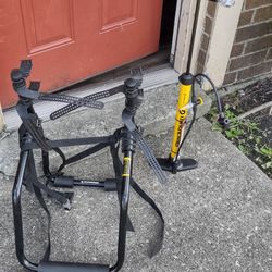 Blackburn Air Pump, Bicycle Lock And Schwinn Two Bicycle Bike Rack