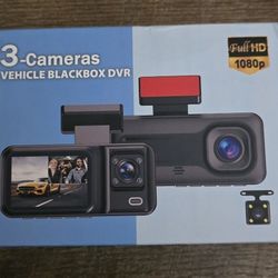 1080P Dash Camera for Car,3 Channel Dash Cam Front and Rear Inside G-Sensor, 3.16” IPS Screen, 24Hr Parking, 170°Wide Angle, Loop Recording