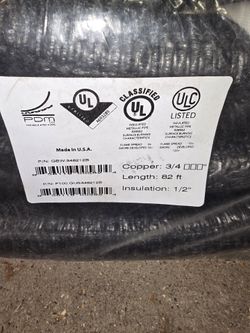 82 ft 3/4 insulated copper pipe