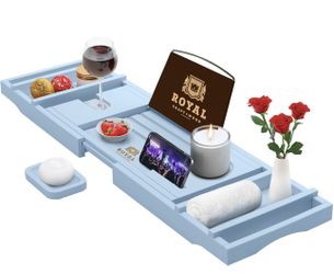 Brand New Royal Bamboo Adjustable Bathtub Caddy Tray 29”-43” (still sealed in box !)