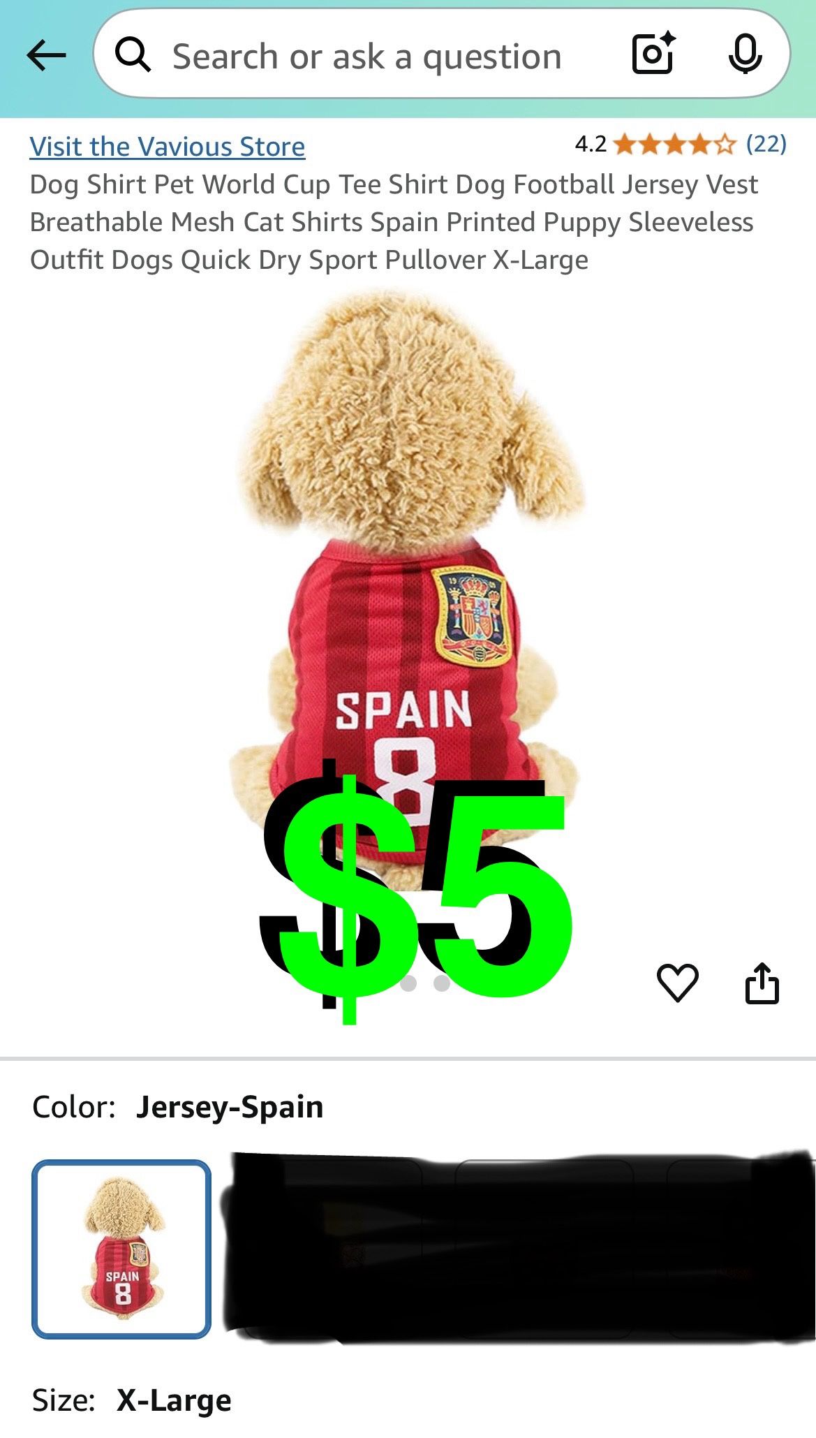 Vavious - Dog Shirt Pet World Cup Tee Shirt Dog Football Jersey Vest Breathable Mesh Cat Shirts Spain Printed Puppy Sleeveless Outfit Dogs Quick Dry S
