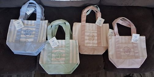 Trader Joe's Striped Mini Canvas Tote Bags - Full Set of 4 (Summer 2026)- NWT