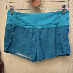 LULULEMON Women Teal Athletic Lined Shorts Size 4