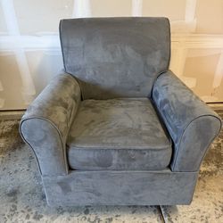 Rocking Chair Fabric Upholstered Gray Rocker Nursery Baby *READ