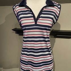 Pink, Navy blue & other colors stripped golf tank 