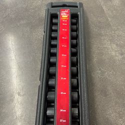 Husky 637 165 11 piece 1/2 Inch Drive Deep Impact Socket Set Metric MM