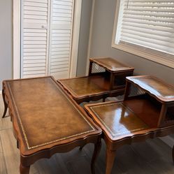  Vintage Leader And Mahogany Step Side Tables + Coffee Tables For Sale 