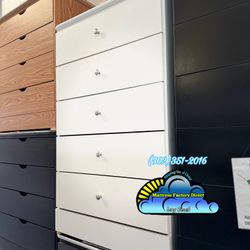 Five Drawer Dresser White With Compressed Mueble 